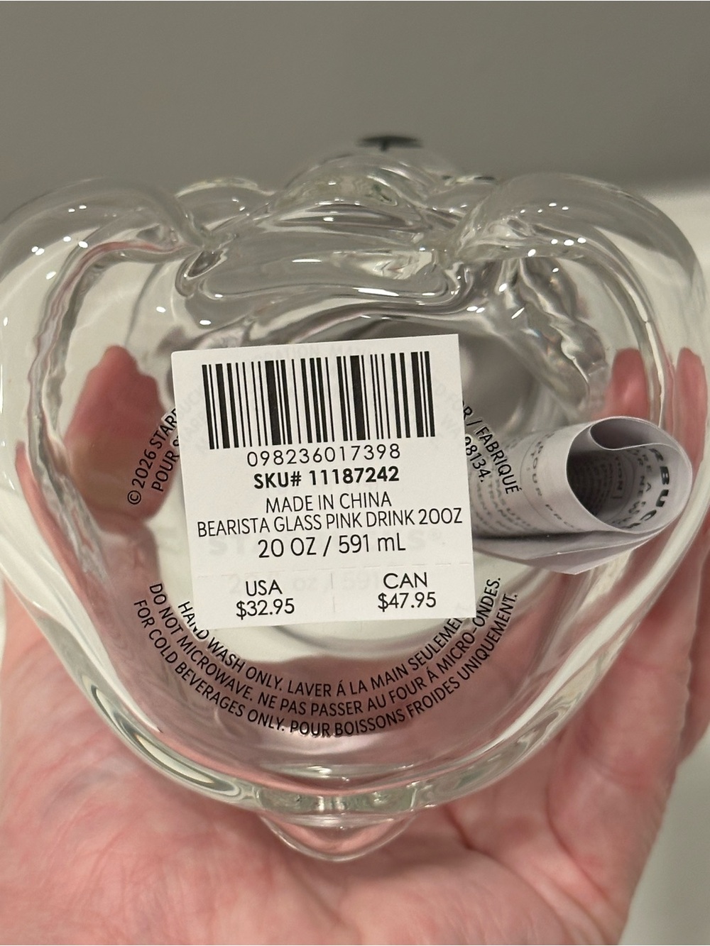 Limited-Edition Bearista™ Glass Cold Cup, 20 ounce Pink Collection Summer 2026 - Picture 8 of 16